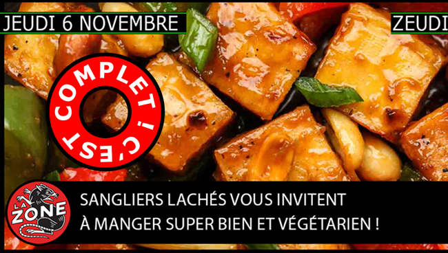 Sangliers Lachés vous invitentà manger super bien et végétarien !