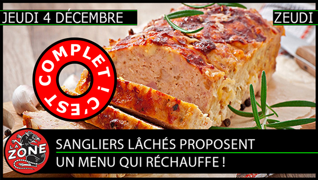 Sangliers Lâchés vous proposent un menu qui réchauffe !