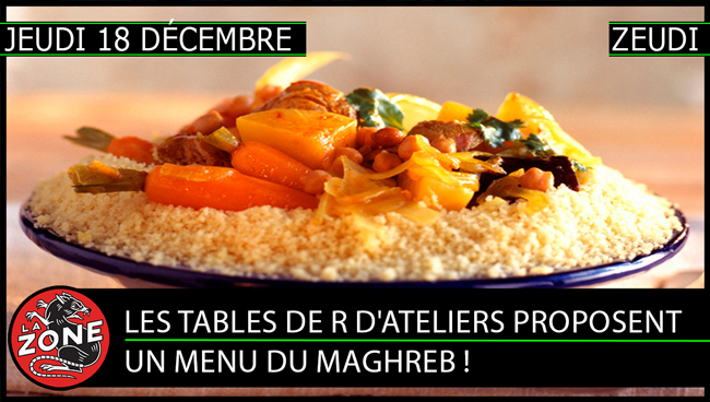 Les tables de R d’ateliers proposent un menu du maghreb !